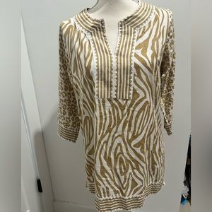 Gretchen Scott medium tunic top multi animal print.